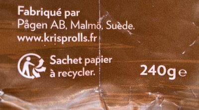 Krisprolls - Instruction de recyclage et/ou informations d'emballage
