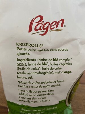 Krisprolls - Ingrédients