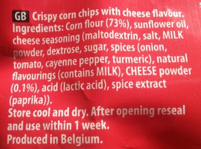 Tortilla Chips Cheese - Ingredienser - en