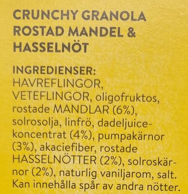 Granola crunchy - Ingredienser