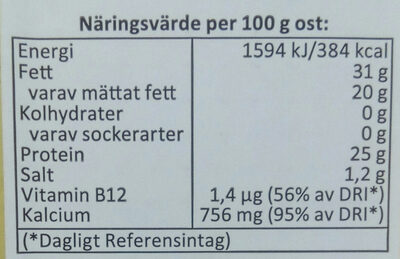 Munkens svarta - Nutrition facts - sv