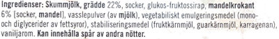 Gammaldags gräddglass - Mandel Krokant - Ingredients - sv