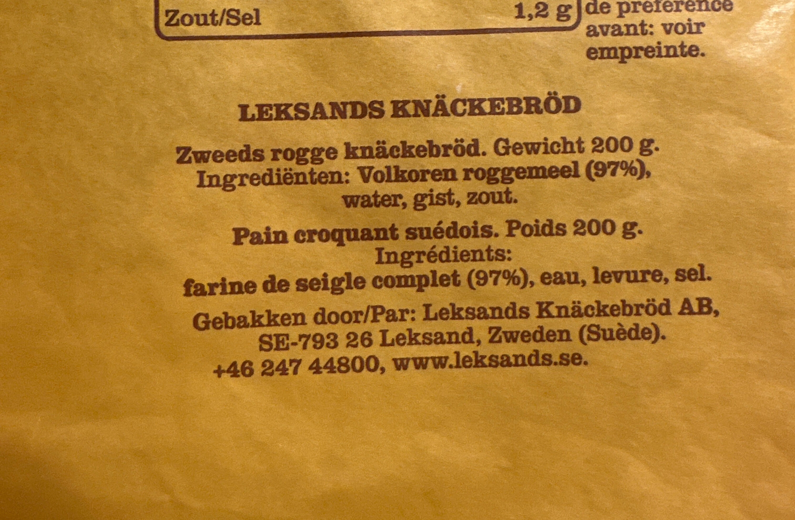 Leksands Extra Krokant - Ingrediënten