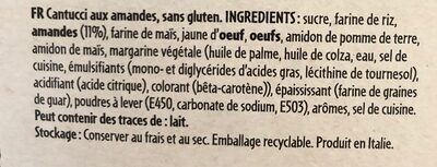 Gluten free cantucci mandel - Ingredienti - fr