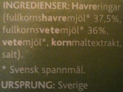 Svenska Havreringbar - Ingredienser