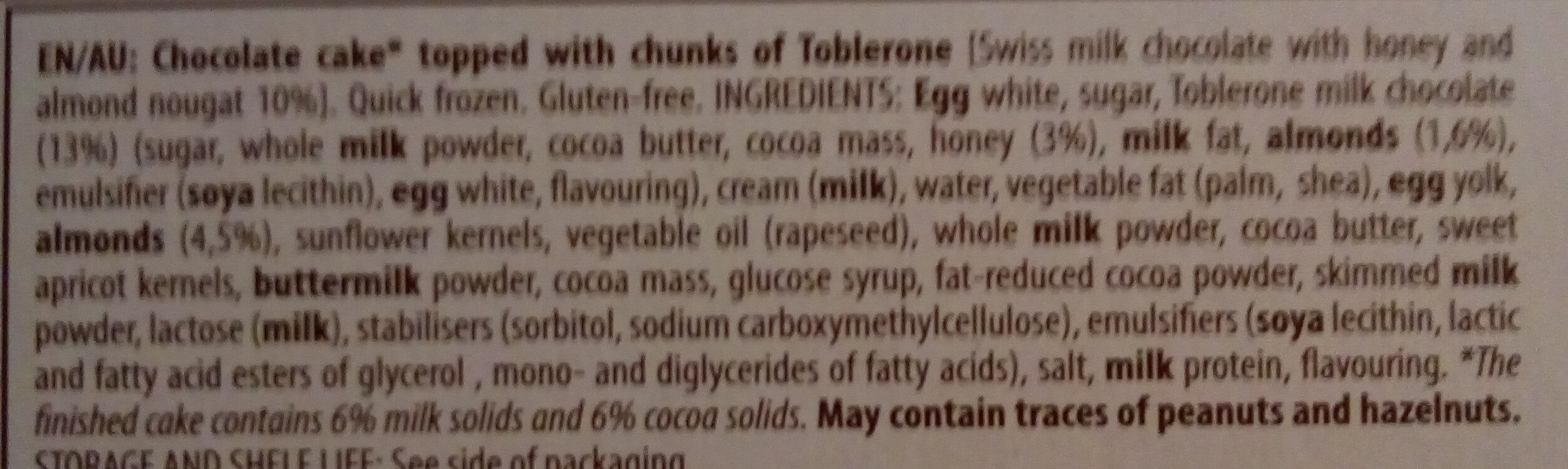 Chocolate Cake - Ingredients