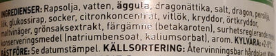 Bearnaise Original - Ingredients - sv