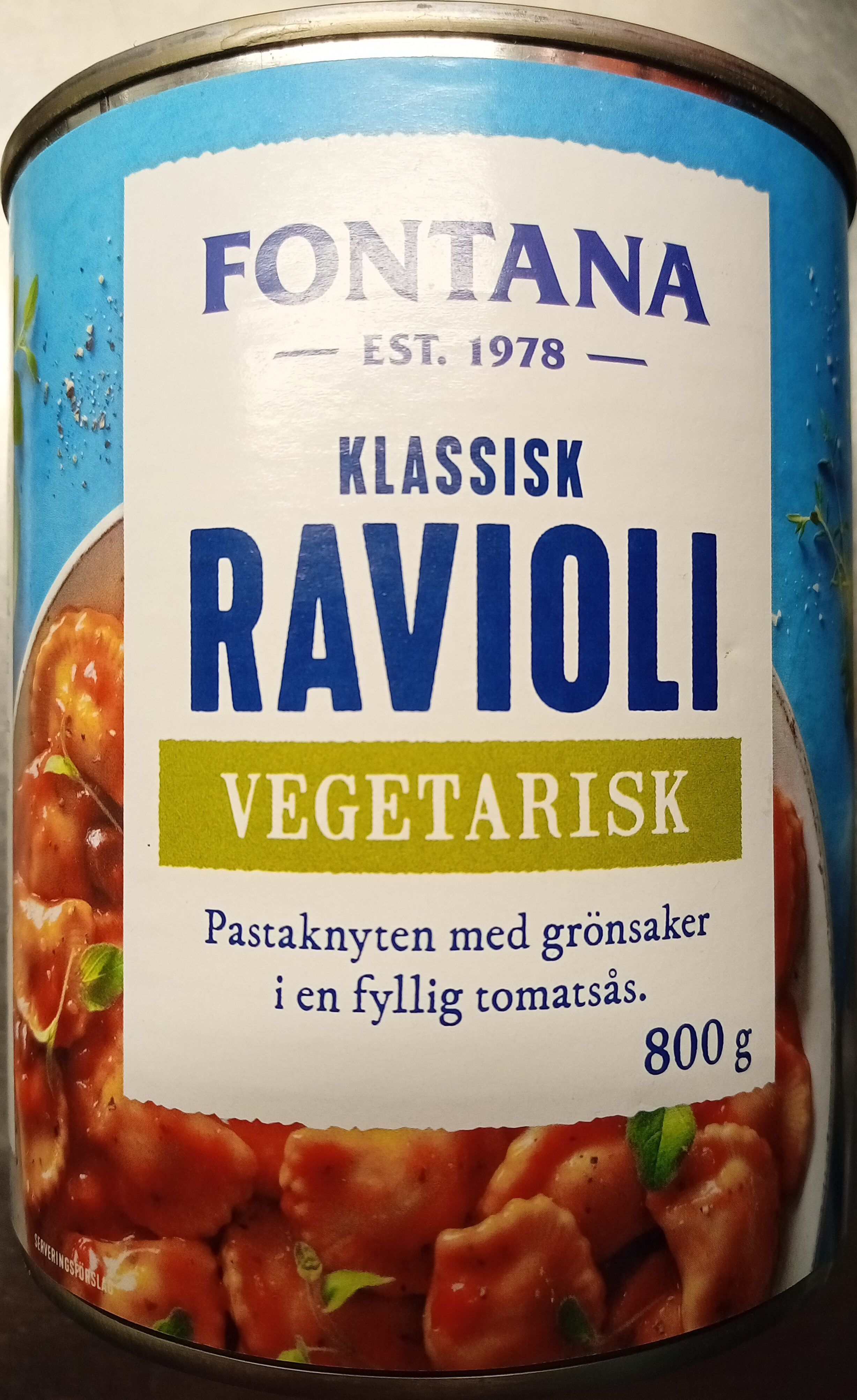 Fontana Klassisk Ravioli Vegetarisk - Produkt