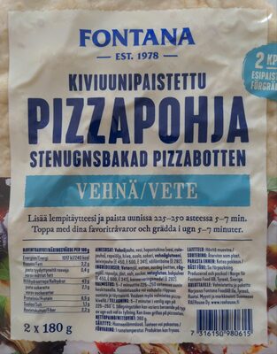 Kiviuunipaistettu pizzapohja vehnä - Ingredienser - fi