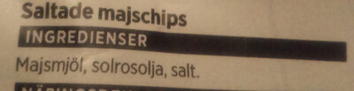 Nacho Chips Saltade - Ingredienser