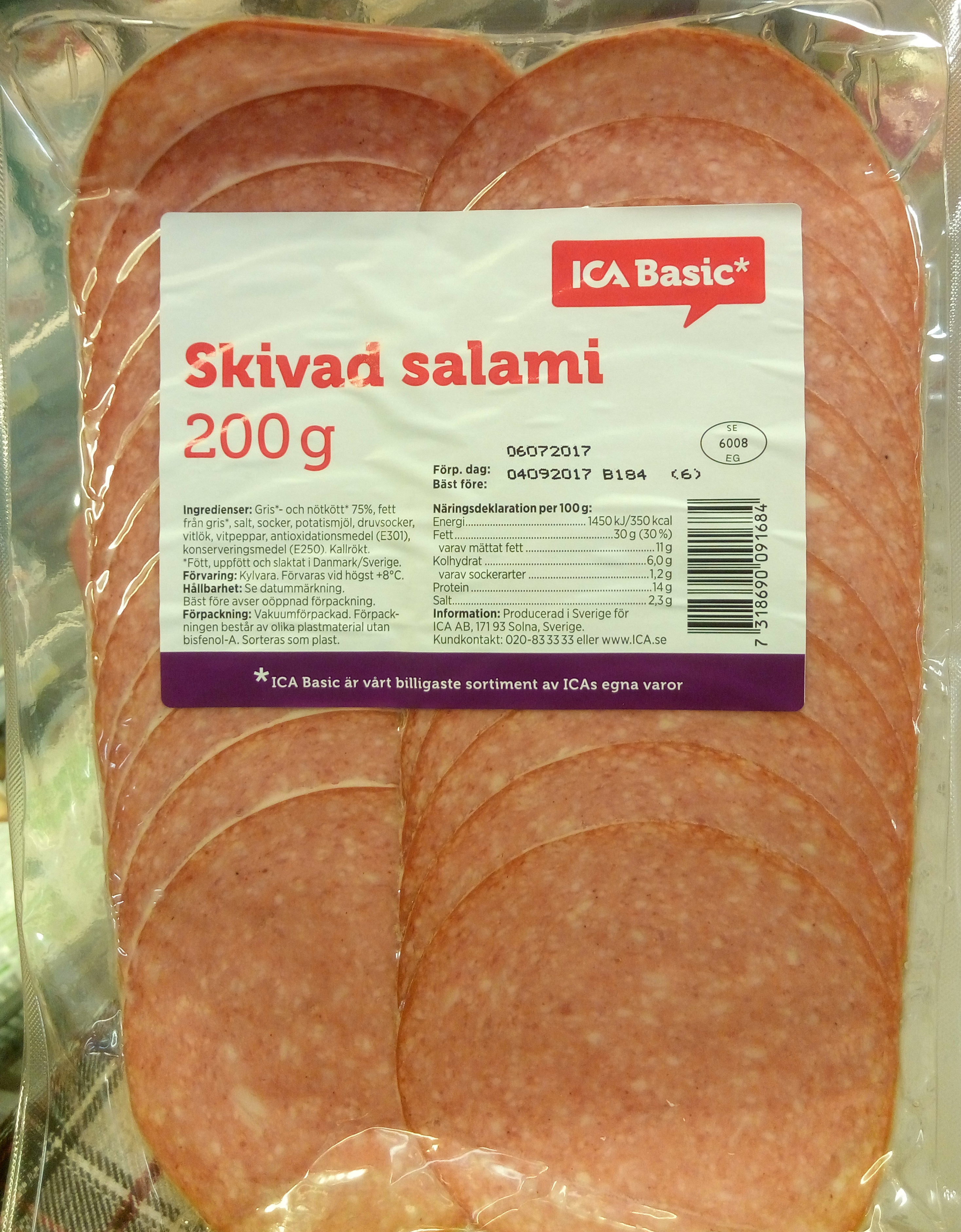 Skivad salami - Produkt