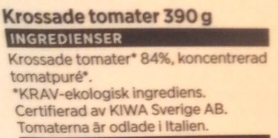 ICA i♥eco Ekologiska krossade tomater - Ingredienser