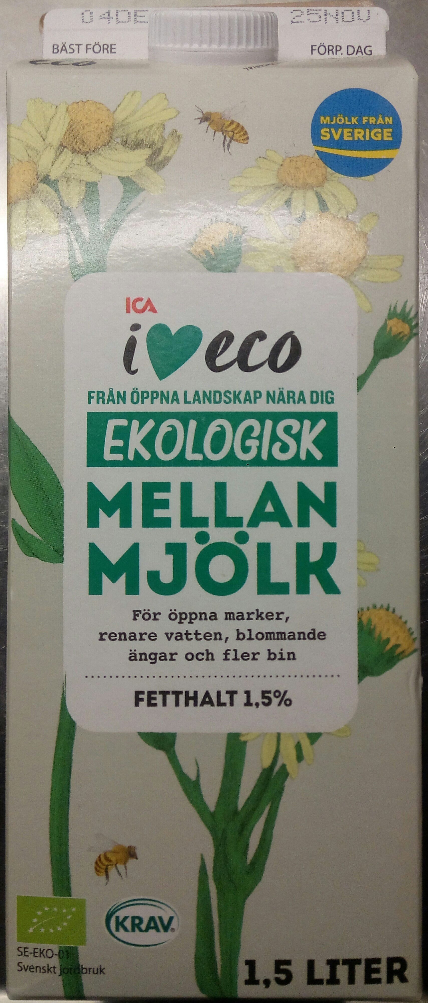 ICA i♥eco ekologisk mellanmjölk - Produkt