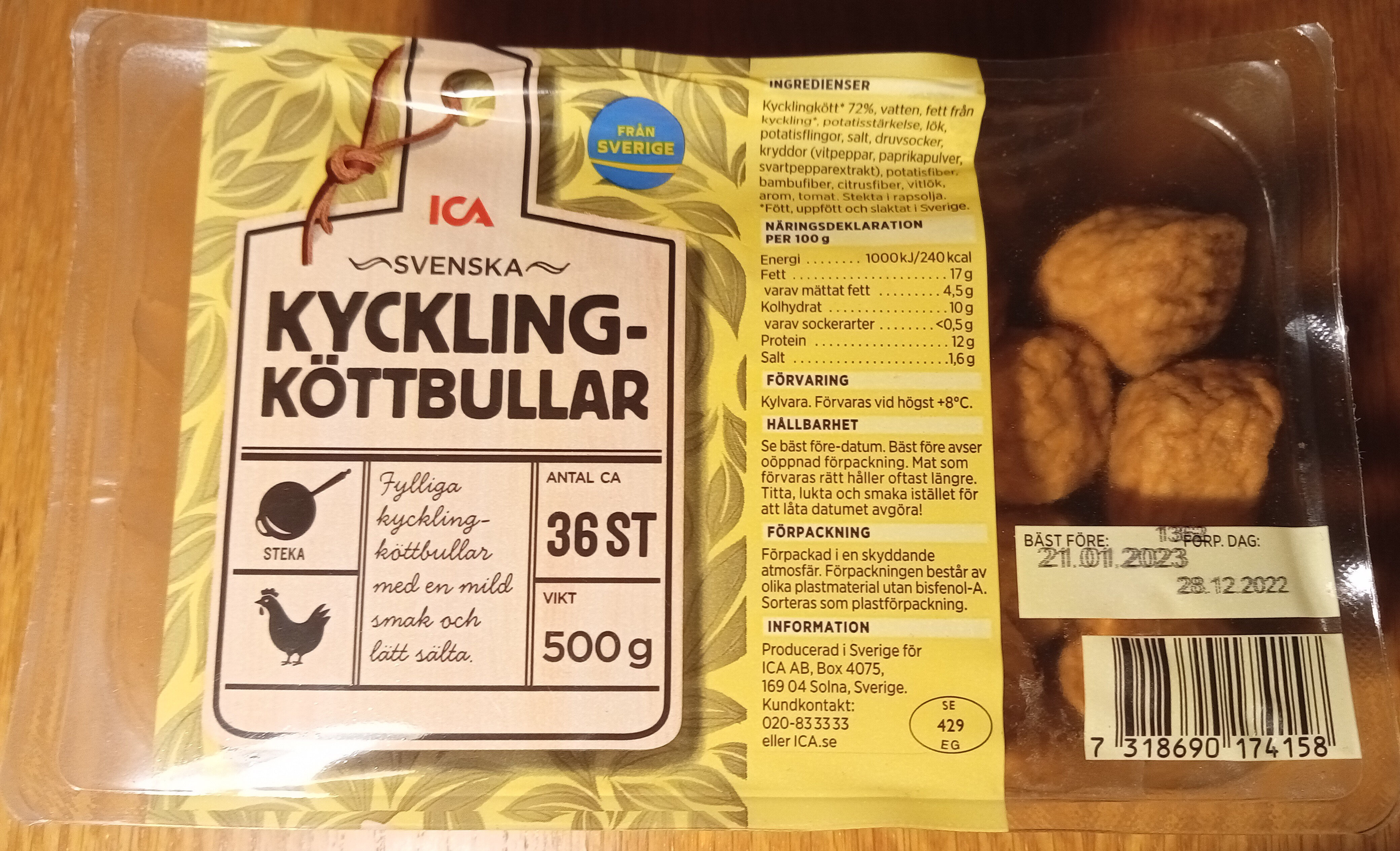 ICA Kycklingköttbullar - Produkt