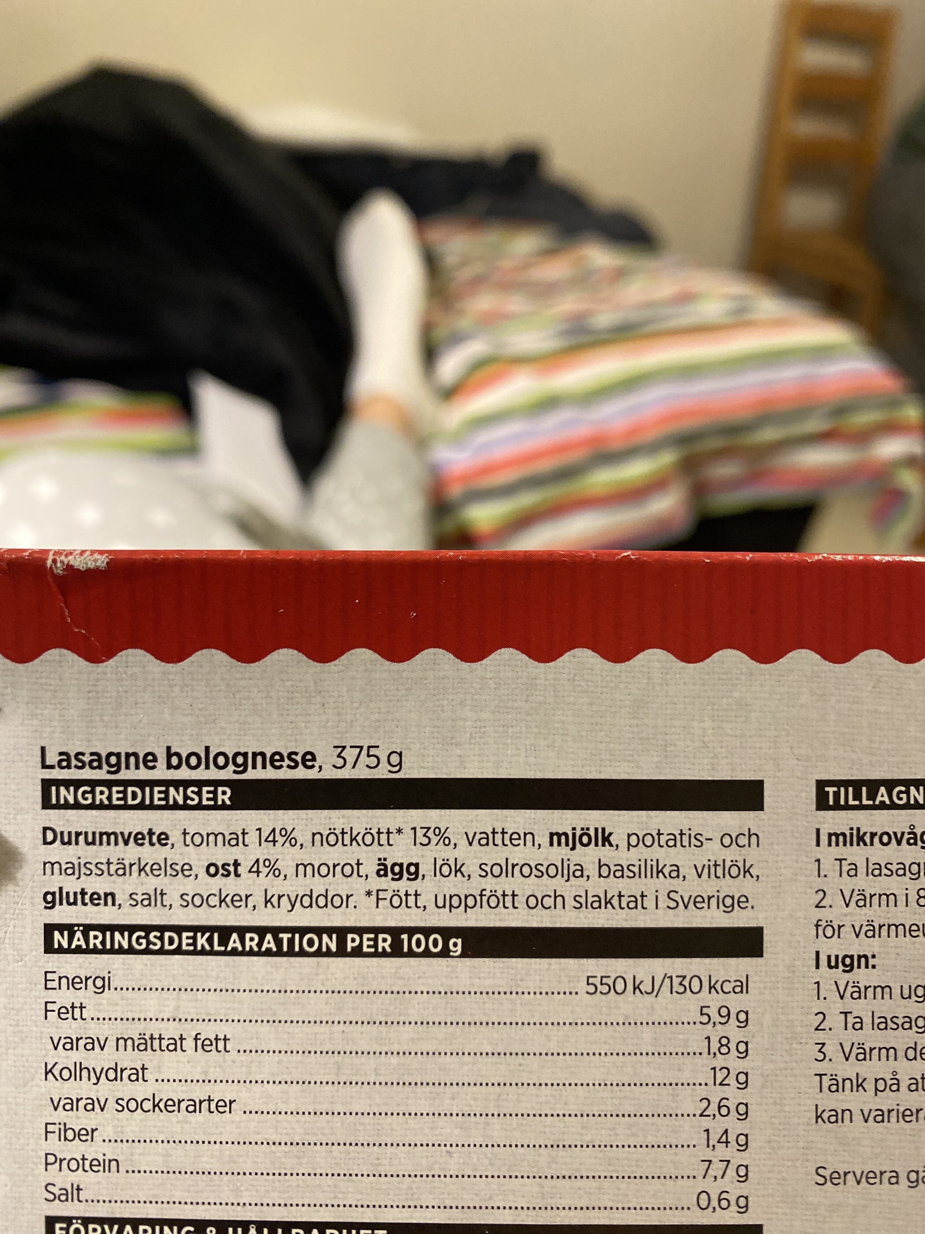 Lasagne Bolognese - Ingredienser