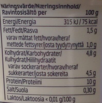 Propud Vanilla - Näringsfakta - fi