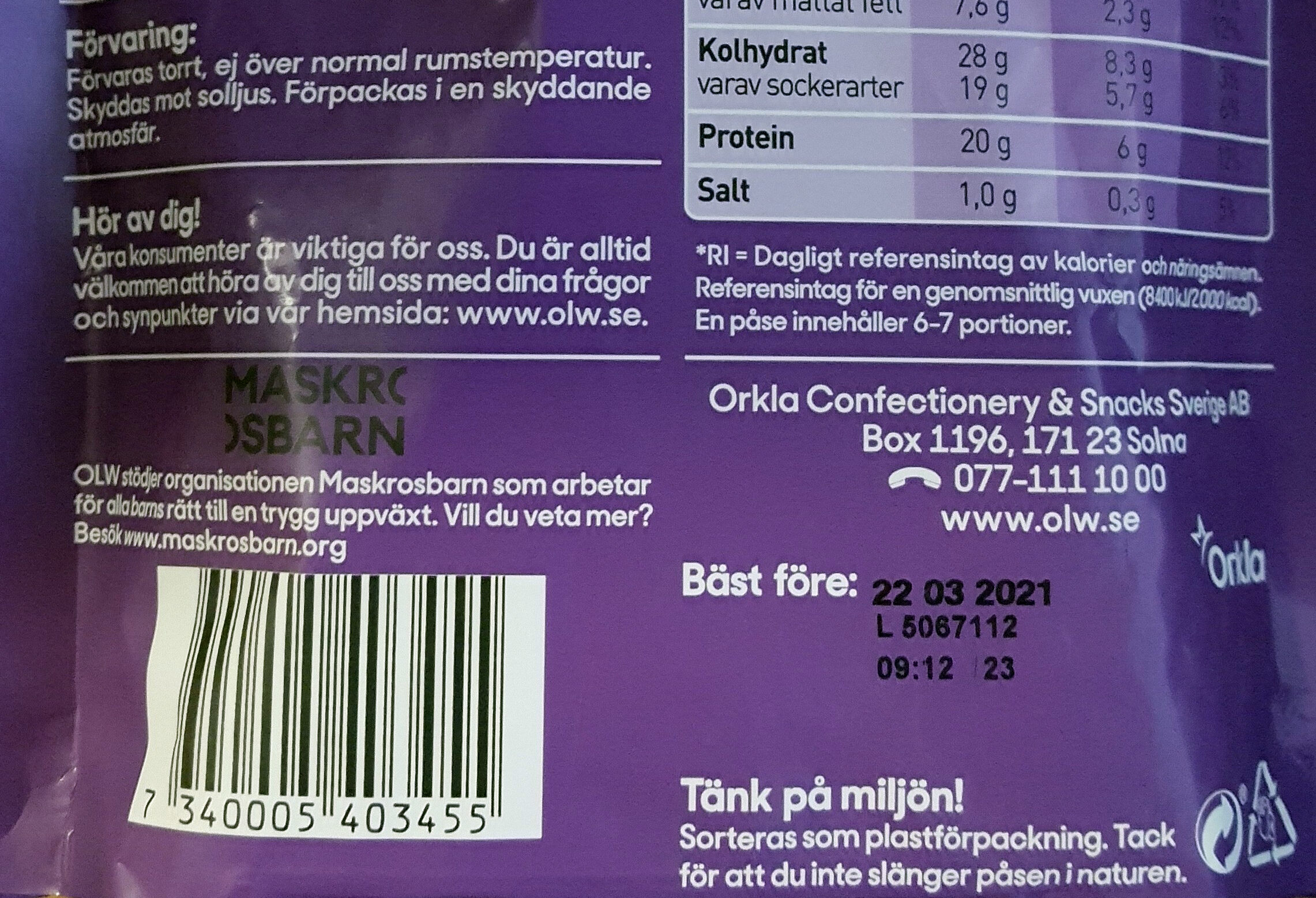 Nöt Mix - Bär - Recycling instructions and/or packaging information