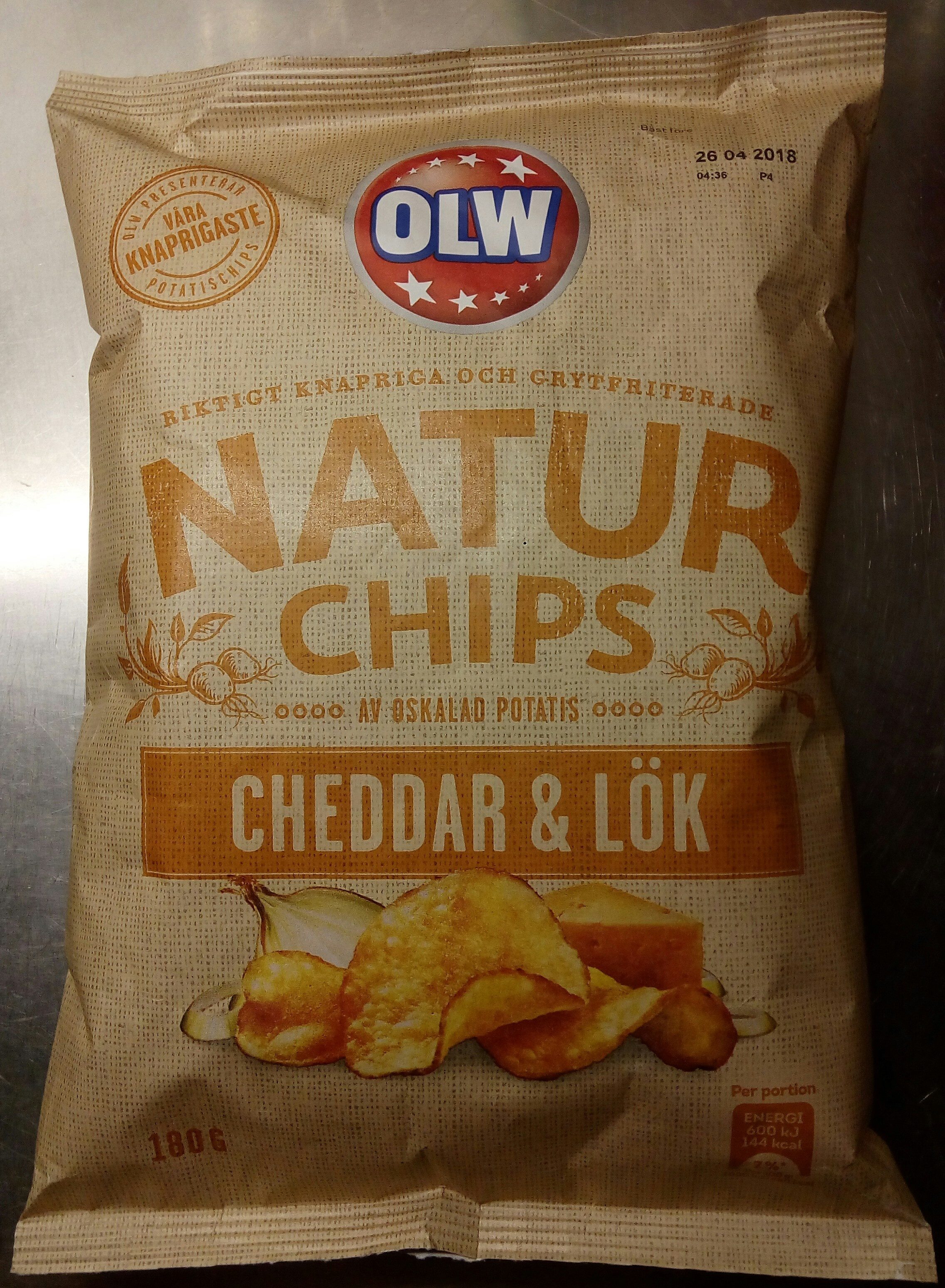 OLW Naturchips Cheddar & Lök - Produkt