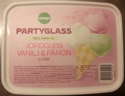 Coop Partyglass med smak av jordgubb, vanilj & päron - Produkt
