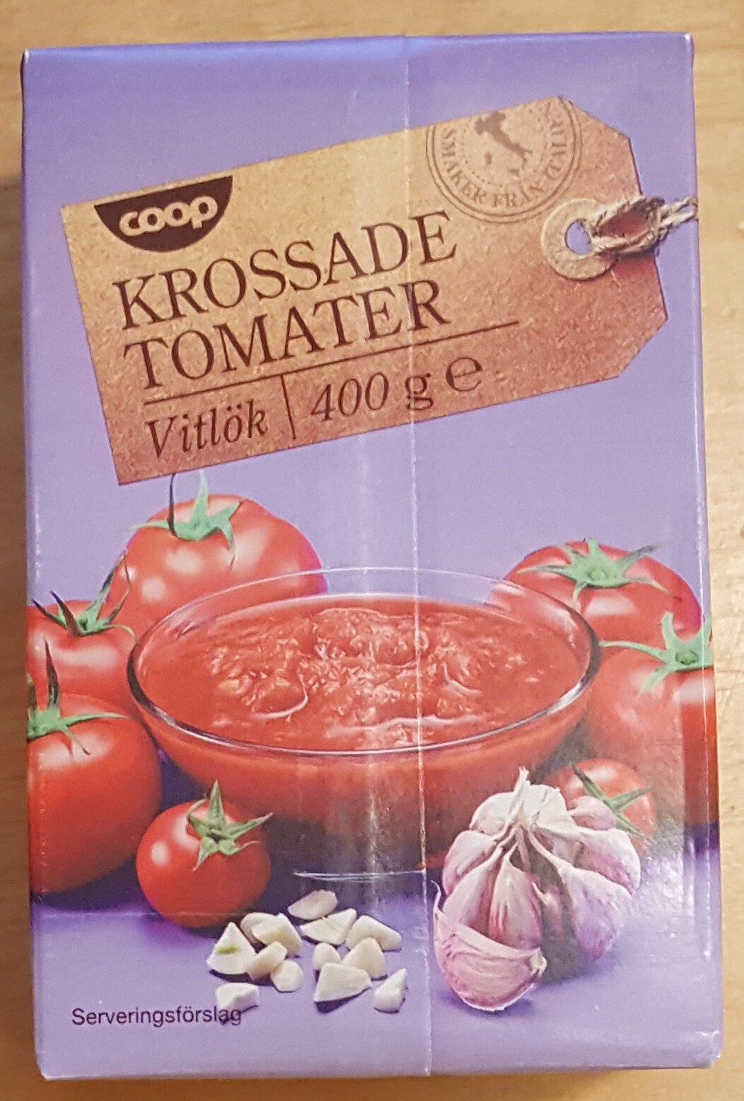 Krossade Tomater - Vitlök - Produkt