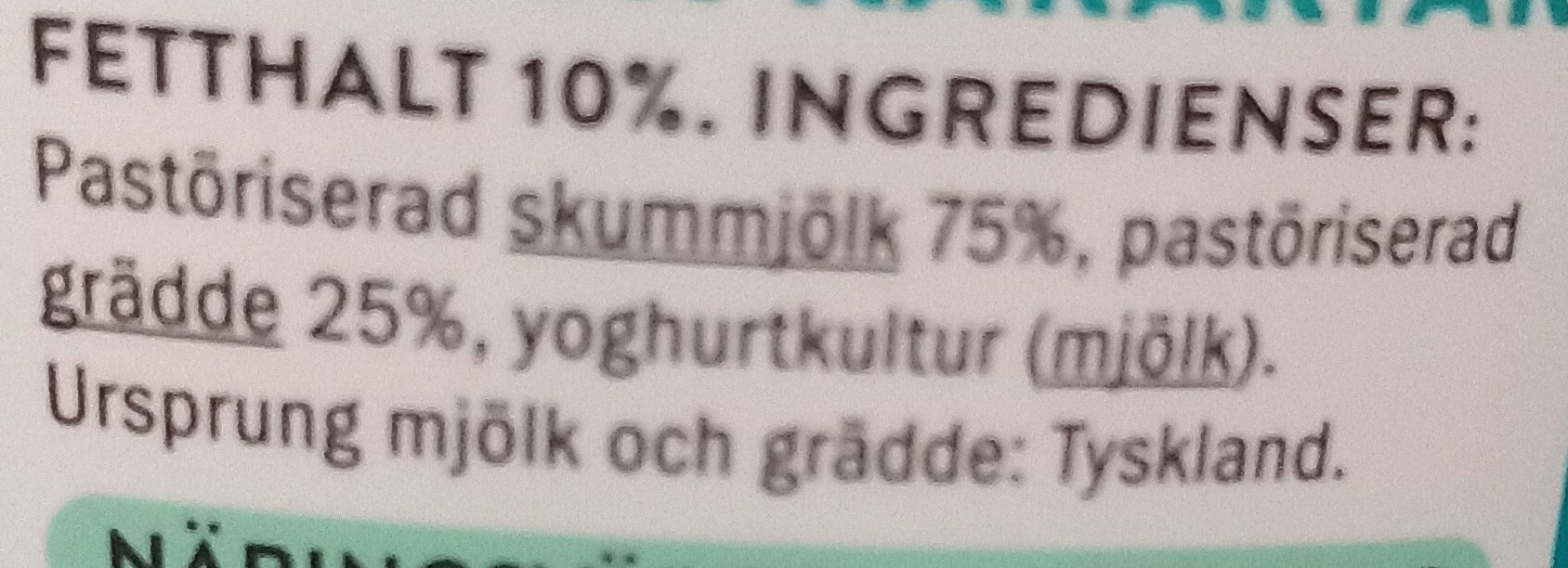 Yoghurt av turkisk - Ingredienser