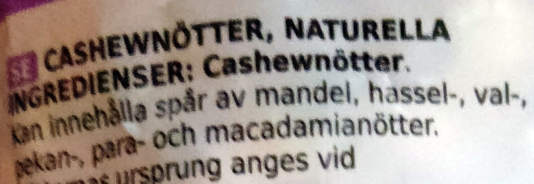 Cashews - Ingredients - sv