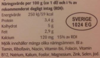Emåmejeriet Småländsk mjölk - Tableau nutritionnel - sv