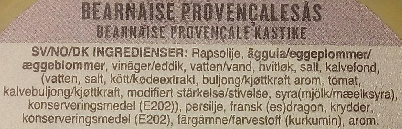 Eriks Bearnaise Provençale - Ingredienser