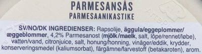 Eriks Parmesansås - Ingredienser