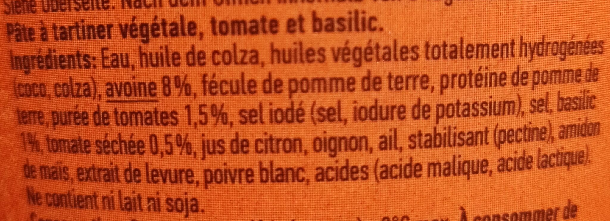 Aufstrich Tomate & Basilikum - Ingrédients