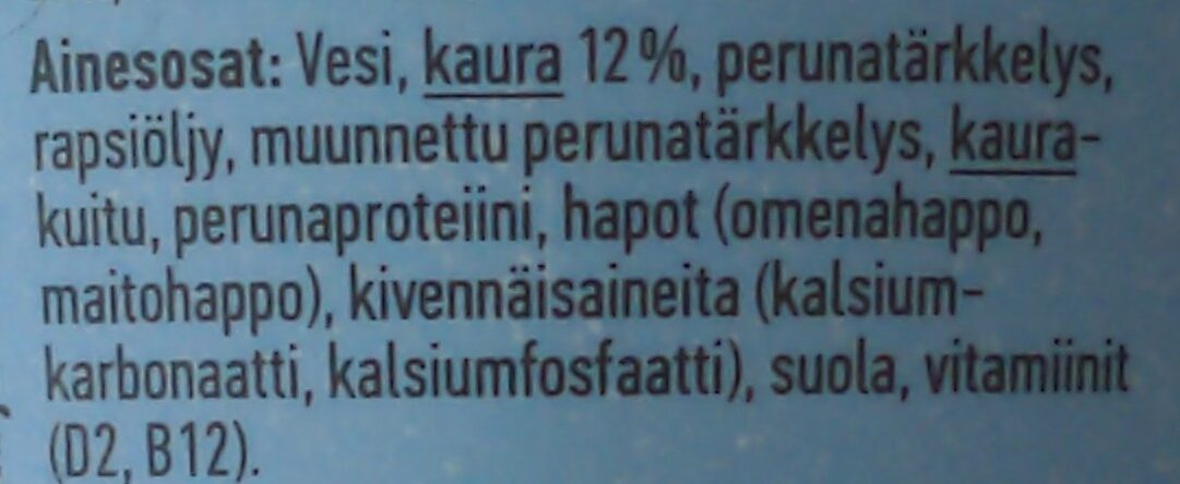 Havregurt maustamaton - Ainesosat