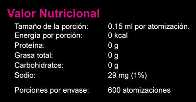 Sal Liquida Cacao - Información nutricional