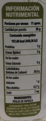 Tapioca Wand's - Nutrition facts - es