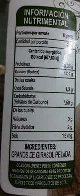 semilla de girasol pelada - Ingredients - es