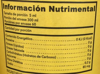 Del Viejón - Información nutricional