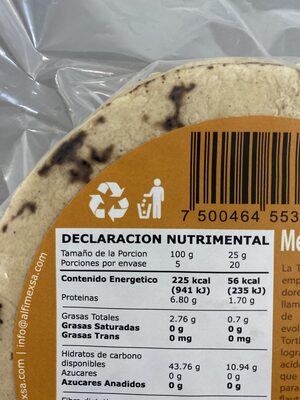 Tortillas de maíz natural - Recycling instructions and/or packaging information