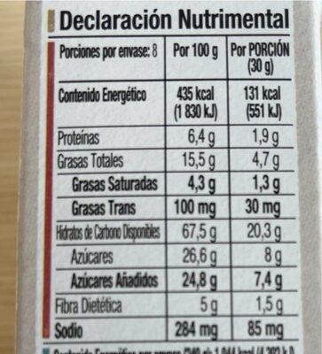 Galletas de avena manzana y canela - Nutrition facts - es