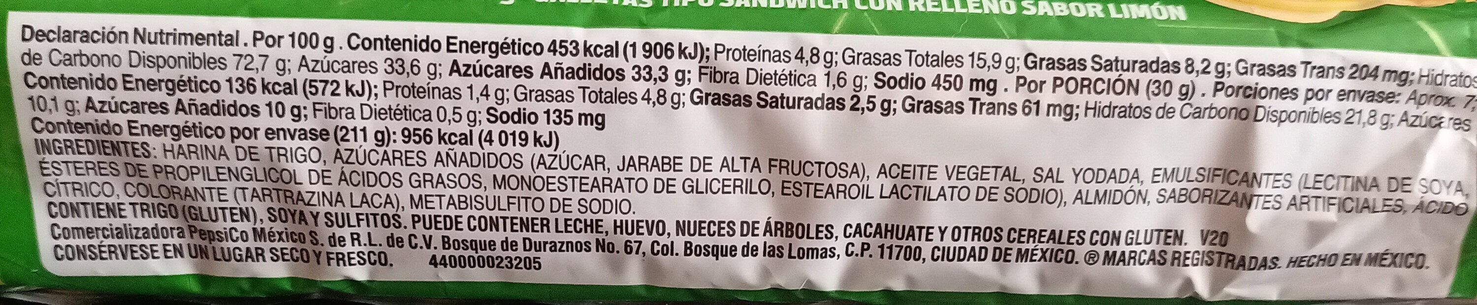 EMPERADOR piruetas - Ingredienser - es
