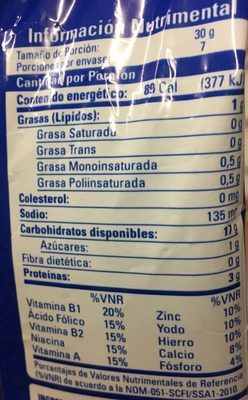 Pan Molido Clásico - Tableau nutritionnel - es