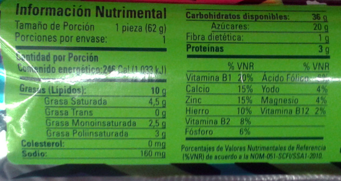Nito - Nutrition facts - es