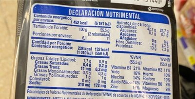 Cero cero multigrano - Tableau nutritionnel - es