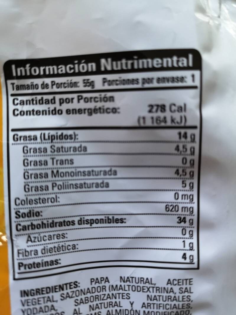 Papas toreadas - Nutrition facts - es