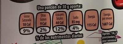 Arcoiris - Información nutricional