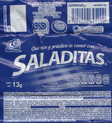 Saladitas - Información nutricional