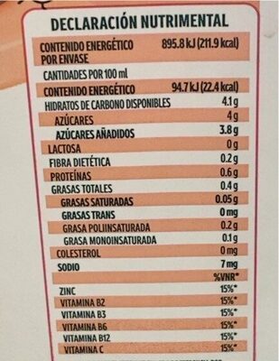 Soya + jugo de naranja - Nutrition facts - es