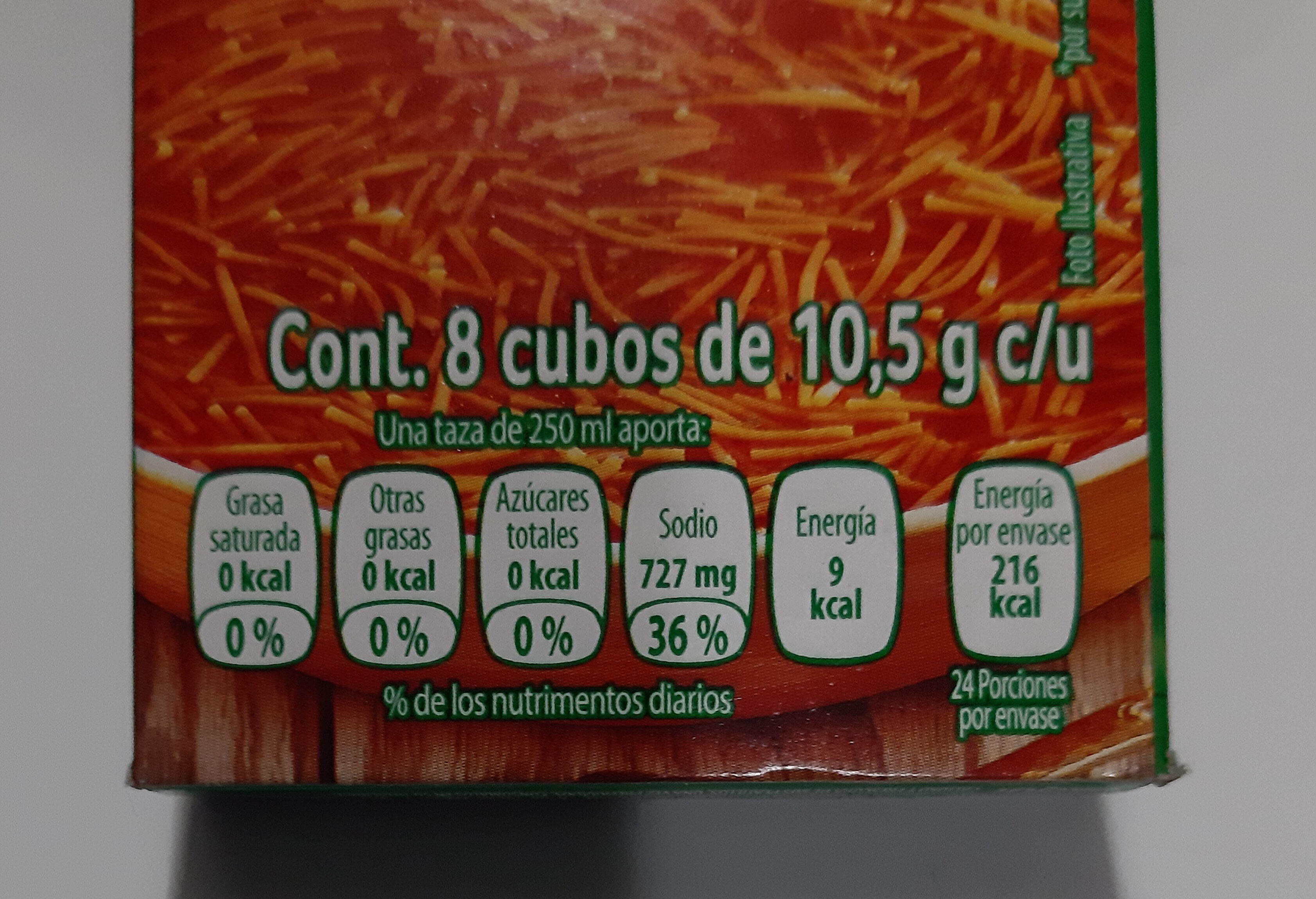 sazonador de tomate knorr - Información nutricional