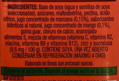 Ades Max sabor Mango - Ingredienser - es