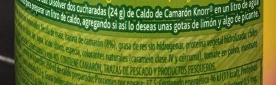 CALDO DE CAMARON EN POLVO - Información nutricional