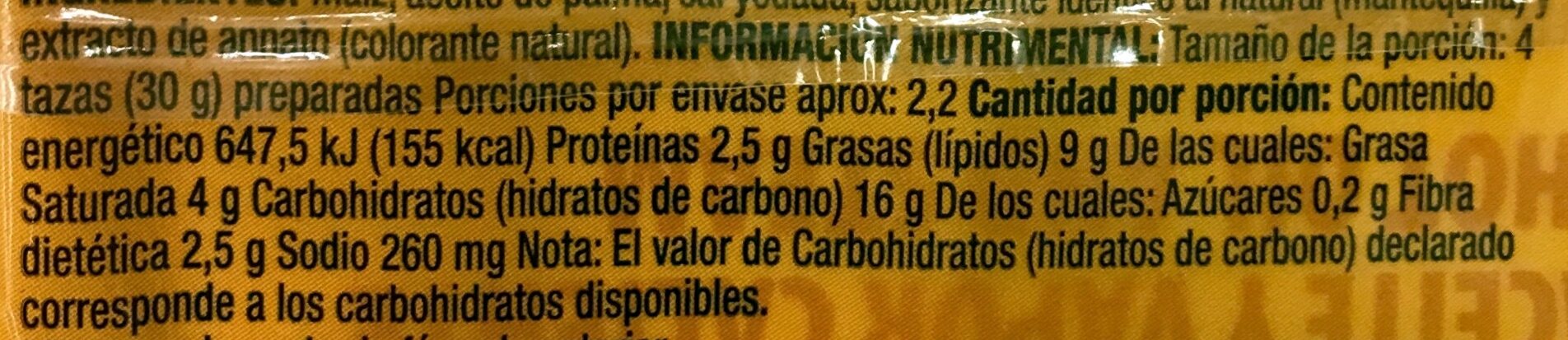 Act II sabor Mantequilla Extra - Nutrition facts - es