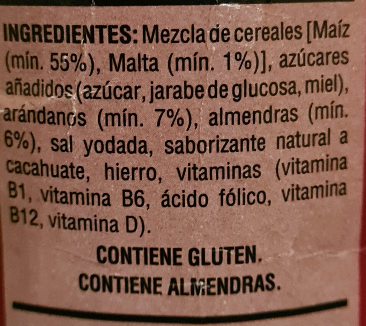 Cereal Kellogg's Extra arándanos con almendras - Ingredientes